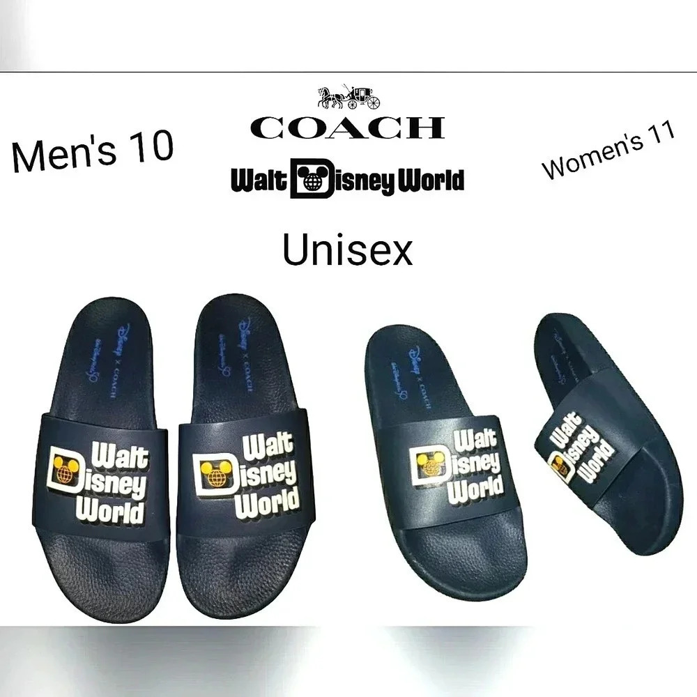 Coach X Disney Parks 50th Anniversary Leather Slide Unisex  Size 10 New